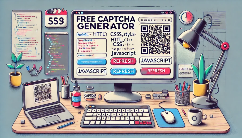 Free captcha generator website source code using html css and javascript